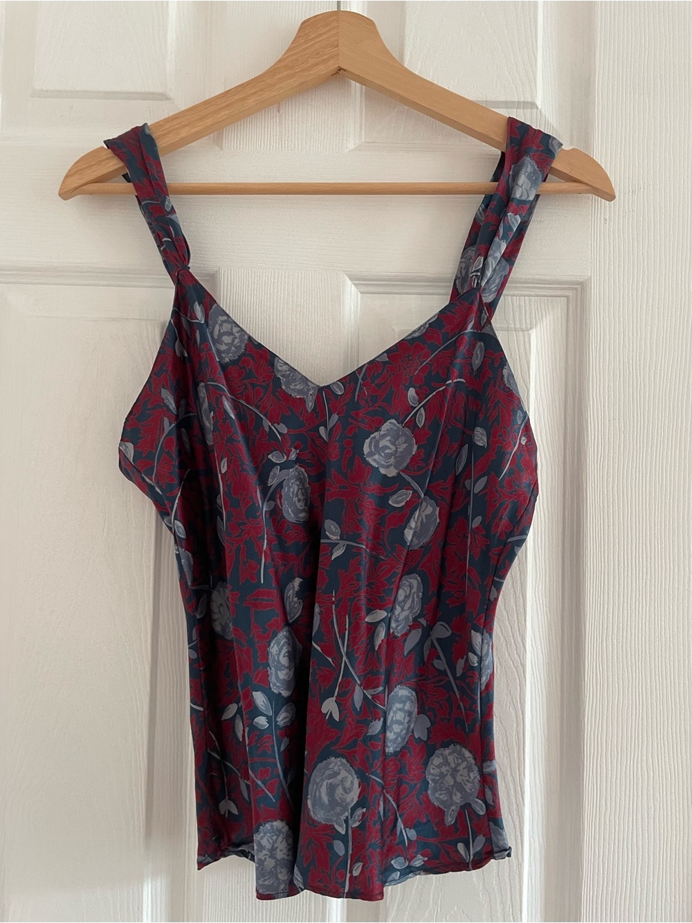 Vintage 90s Silkscreen 100% Silk Floral Camisole Top Medium